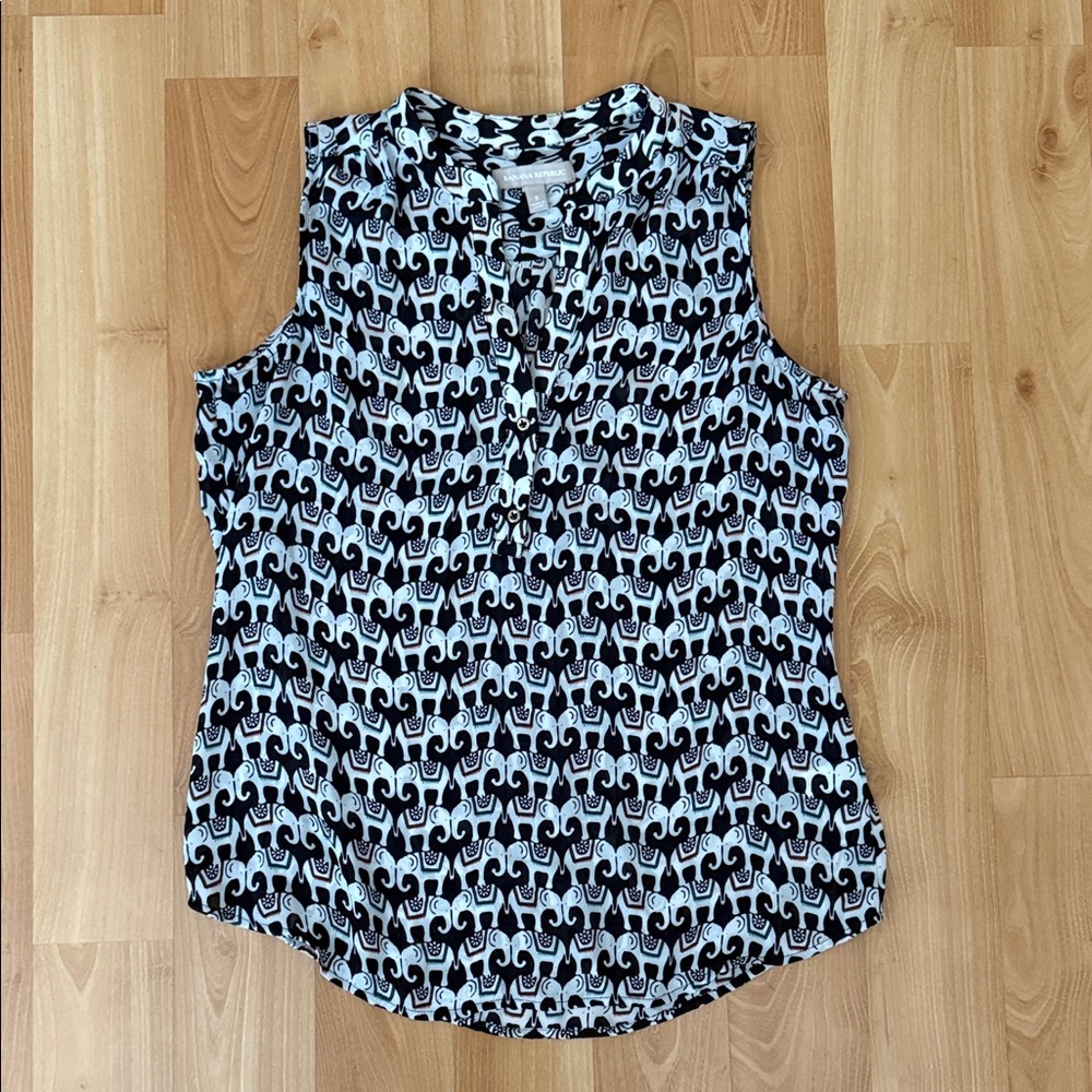 Banana Republic Elephant Print Blouse